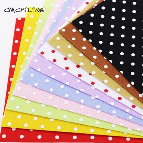 Patchwork Dot Printed Felt Fabric For Scrapbooking Sewing Dolls Craft 1mm Thickness Polyester Cloth Felt Sheet 10 Pcs/lot