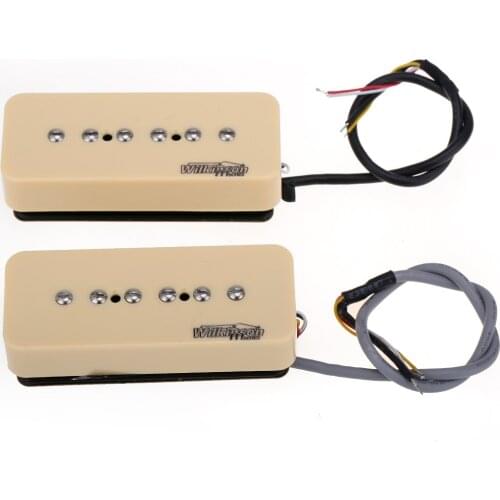 Wilkinson M Series Stacked P90 Soapbar Ceramic Single Coil Sized Humbucker Pickups Set for SG/LP Electric Guitar, Cream