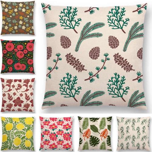Newest Cute Little Flowers Tropical Leaves Sweet Spring Lavender Bamboo Cactus Lovely Floral Pattern Cushion 25 Design Available