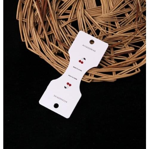 New Jewelry Accessories Card 3.5*9cm 50Pcs/lot Cherry Printing Necklace Folding Cards Cute Girl Hair Band Headropes Pack Cards