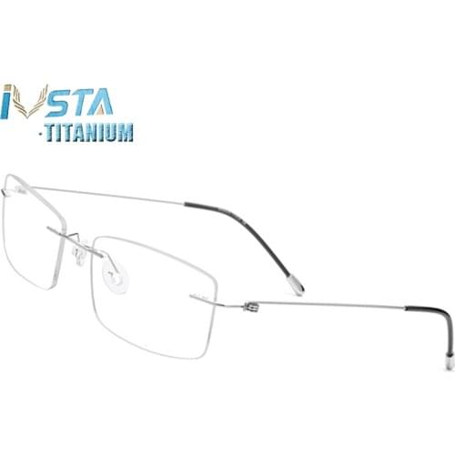 IVSTA B Pure Titanium Men Rimless Optical Glasses Frame Women Frameless Prescription Eyeglasses Ultralight Myopia
