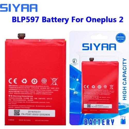 Original SIYAA BLP597 Battery For Oneplus 2 Two One Plus 2 Li-ion Battery 3300mAh Replacement Mobile Phone Battery