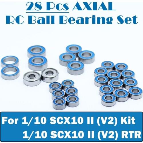 Axial RC Ball Bearing Set for 1/10 SCX10 II ( V2) Kit and 1/10 SCX10 II (V2) RTR 28Pcs Bearings