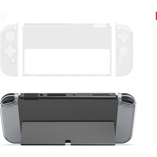 For Switcholed Controller Transparent Crystal Case Left Right Handle Cover + Host PC Protective Shell