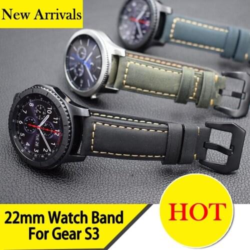 Newest 22mm Watch Strap For Huami Amazfit Real Leather Watch Band For Samsung Gear S3 Classic Frontier Replacement Watch Parts