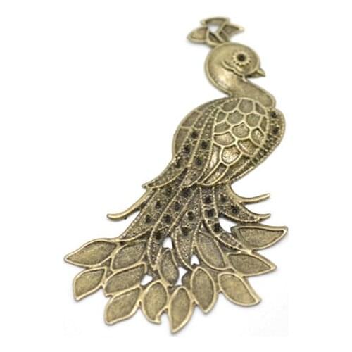 Free shipping-30Pcs Antique Bronze Peacock Wraps Connectors Metal Crafts Decoration DIY Findings Connectors 7x4.2cm J0020