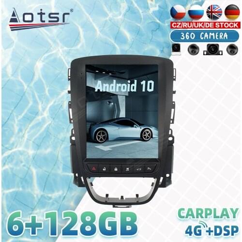 Tesla For opel J 2010-2013 Android Car Radio Player GPS Navigation 360 Panoramic Camera Auto Stereo Multimedia Carplay 4G SIM