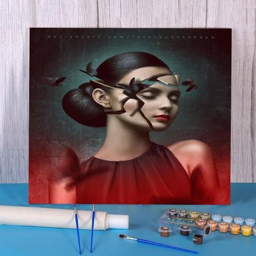 Woman Girl Coloring By Numbers Painting Set Acrylic Paints 50*70 Canvas Painting New Design Crafts Adults Wall Art Drawing