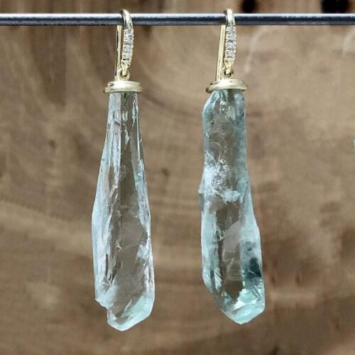 Hot Fashion 2021 Geometric Irregular White Crystal Statement Earrings for Women Luxury Bridal Maxi Dangle Earrings Boho Jewelry