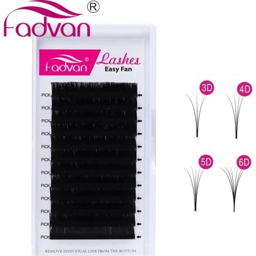 1 Second Easy Fan Lashes Extensions Fadvan Hot Auto Blooming Fake Eyelash 0.05/0.07/0.10mm 9-16mm Long Lasting for Lash Building