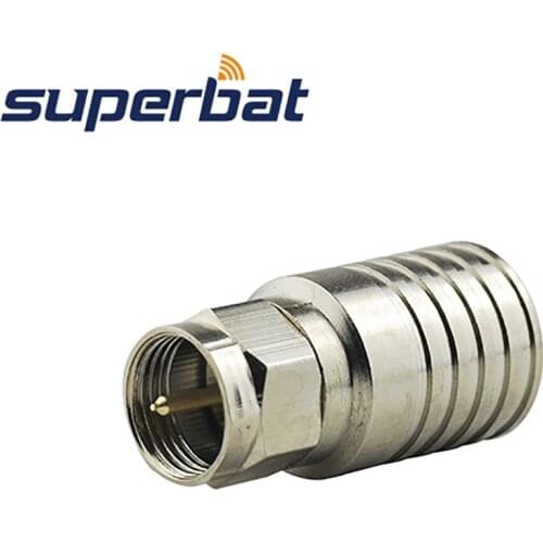 Superbat 10pcs 75 Ohm F Type Plug RF Coaxial Connector Crimp for RG11 TV TVB-T TV2 Video Surveillance Antennas