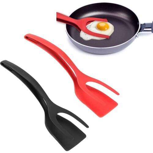 2 in 1 Grip Food Flip Spatula Multifunctional Kitchen Cooking Toasted Pancake Turner Tong Clamp Kitchen Gadget Cooking Utensils