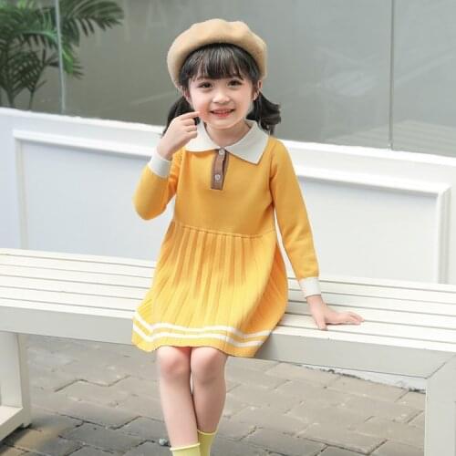 2020 Autumn Winter Girls Knitted Sweater Baby Girl dress Girls Dresses For Party And Wedding Baby Girl Clothes 2-6Y #0167
