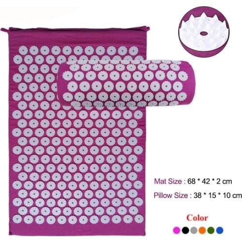 Acupressure Yoga Mat Massage Pad Pillow Set Fitness Pilates Exercise Tapete Point Acupuncture Pad Relax Muscle Body Pain Spike