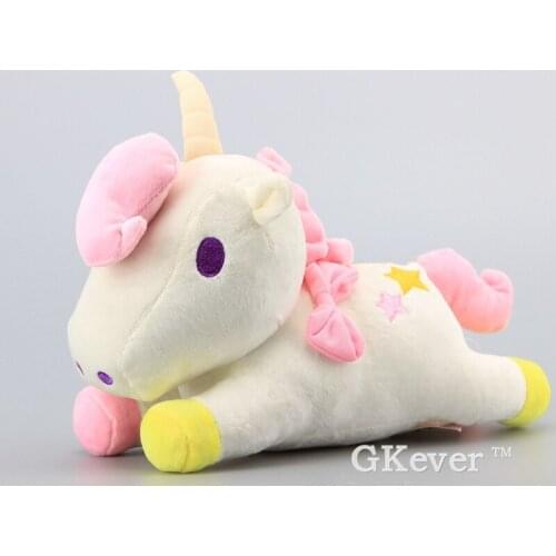 Anime Cute Little Twin Stars Pink Unicorn Lying Plush Toy Soft Stuffed Animals 13" 32 cm Children Gift