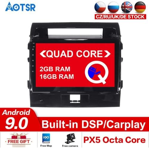 AOTSR Android 10.0 16GB Car GPS For Toyota Land Cruiser 200 2008-2015 Car Tracker 2 Din Multimedia Player Head Unit WIFI Radio