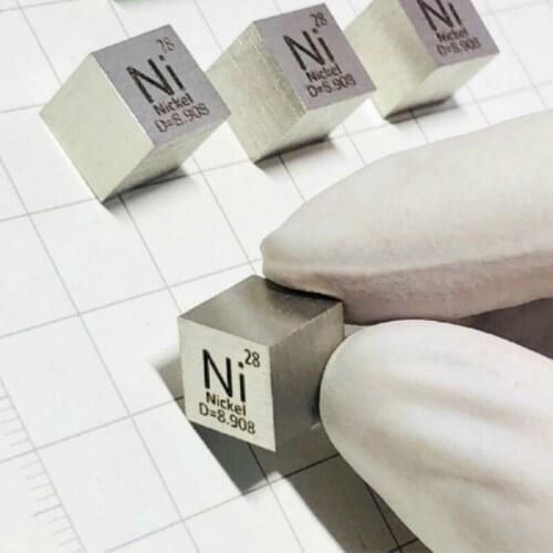 Free shipping 5pcs & 10pcs 99.95% purity Ni carved element periodic table 10mm cube with 8.95g Nickel ingot / pellet / block