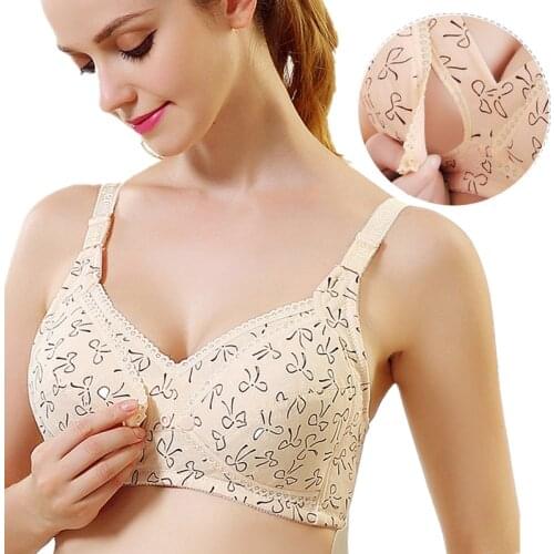 Maternity Nursing Bra BreastFeeding Pump Pregnant Women Clothes Pregnancy Intimate Plus Size Cotton No Pad Lactation Lingerie