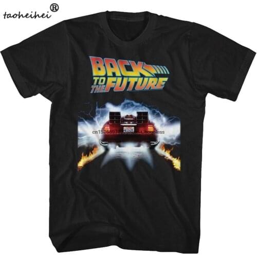 Back To The Future Smoke and Flames Logo Black Shirts