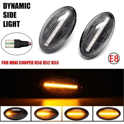 For BMW MINI Cooper R50 R52 R53 2002-2008 LED Dynamic Turn Signal Car Lights Side Marker Lamp Sequential Blinker Indicator Bulb