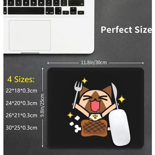Cat Eating Chicken Mouse Pad DIY Print Monster Hunter Monster Monster Hunter World Hunter Gaming Mhw Mh