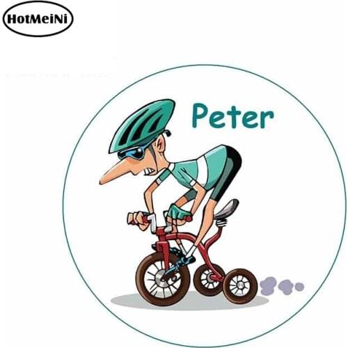 HotMeiNi 13cm x 13cm Creative Cartoon Car Stickers for CYCLING Man Graphics Motorcycle DIY Laptop Wall Book Vinyl Decals