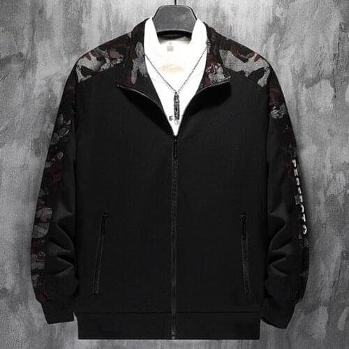 Large size jacket mens spring new Korean version of the tide fat and fat increase casual jacket 9xl sweater 140 kg