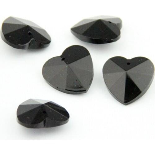 Heart Chandelier Black Beads In 1 Hole 28mm 100pcs For Partying And Dress Up New Arrival