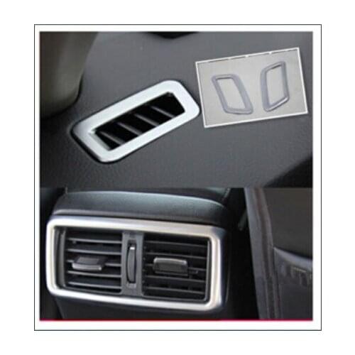 Matt Silver Car Interior Front + Rear Air Vent AC Frame Cover Trim Styling Sticker 3pcs Fit for Nissan Rogue X-Trail 2014-2016