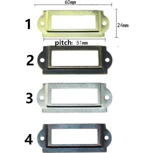 Furniture Metal Handle Drawer Cabinet Knob and Handle Kitchen Cupboard Label Cards Tag Card,60*24mm,2pcs