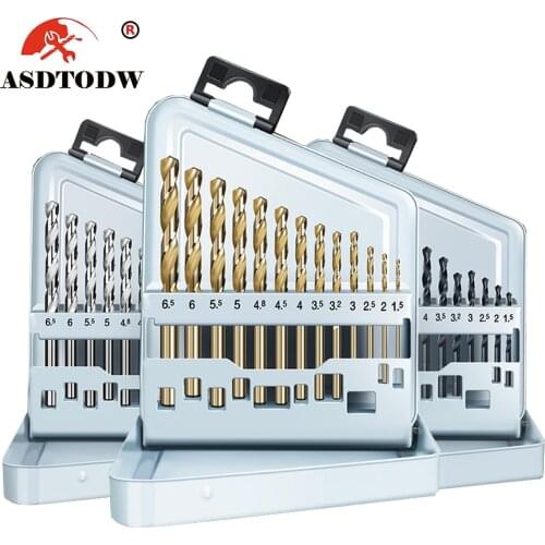 Cobalt Twist Drill Bits Set M35 HSS Metric Straight Shank Twist Drill Heat Resistant Metal Drill Bits 1.5-6.5mm 13 Pcs