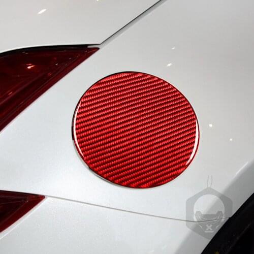 Genuine Carbon Fiber Car Oil gas tank Cover Trim Car Styling sticker For Nissan Z34 370Z 2009-2021