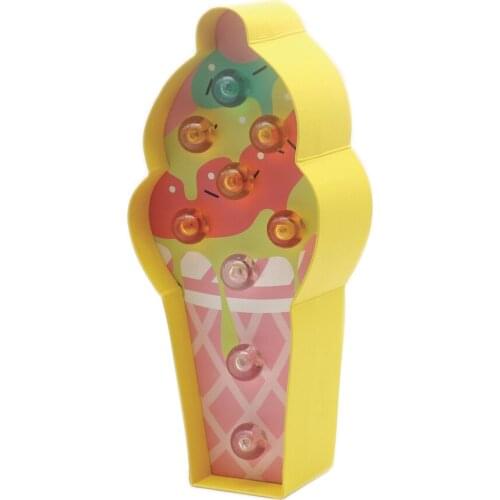 Wholesale 4PCS/LOT LED Cute Sweet Cardboard Marquee Light For Kids And Girls Gift Parrot Ice Cream Pitaya Shape Night Ligjht