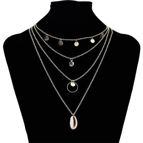 Boho Necklaces & Pendants Vintage Multilayer Choker Necklace for Women Fashion Collar Collier Femme Moon Jewelry Accessories