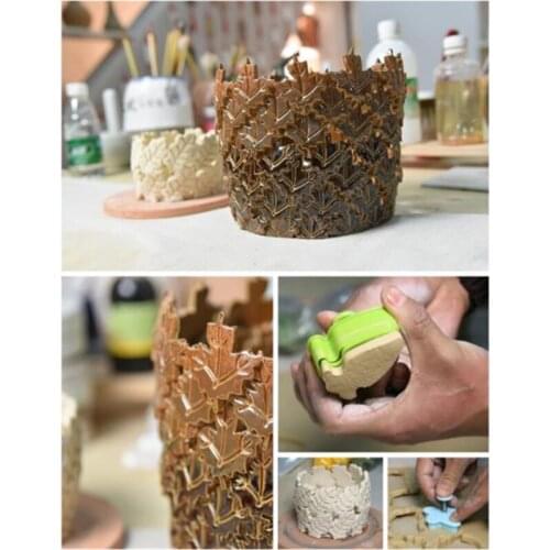 Polymer Clay Stamp Pottery Ceramic Embossing Tool Plastic Texture Stamper Diy Cookie Cake Fondant Cutter Modeling Stamping Tools