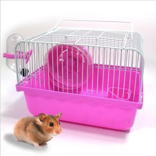 2017 Portable Cute Hamster Cage Hamster Rat House Guinea Pigs House Small Animals Carrier Accessories D261