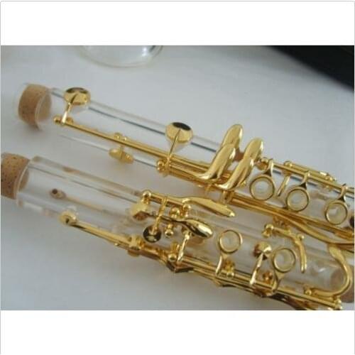 Clear Bb KEY clarinet kit real gold plated parts case / grease/ cleaning cloth