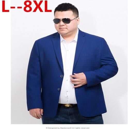 PLus size 10XL 8XL 6XL 5XL Blazer Mens Casual Jacket Solid Color Cotton Men Blazer Jacket Men Classic Mens Suit Jackets Coats