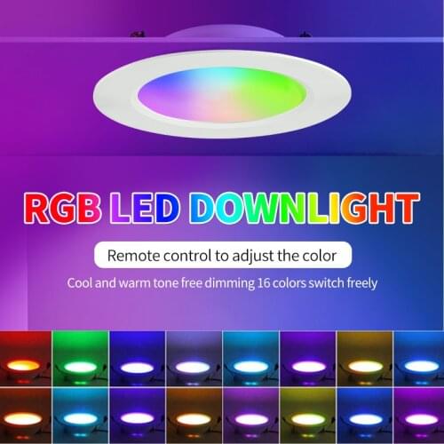 RGB W/WW Downlight Led 10W/20W Ceiling Decorative Downlight Living Room Background Wall Downlight RGB Remote Control Downlight