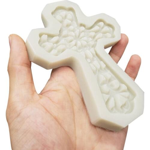 Embossed Cross Silicone Mold Fondant Mould Cake Decorating Tools Chocolate Gumpaste Molds, Sugarcraft, Kitchen Gadget