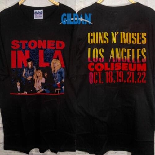 GUNS N ROSES vintage tour 1989 STONED IN LA TOUR T SHIRT reprint S-XXL