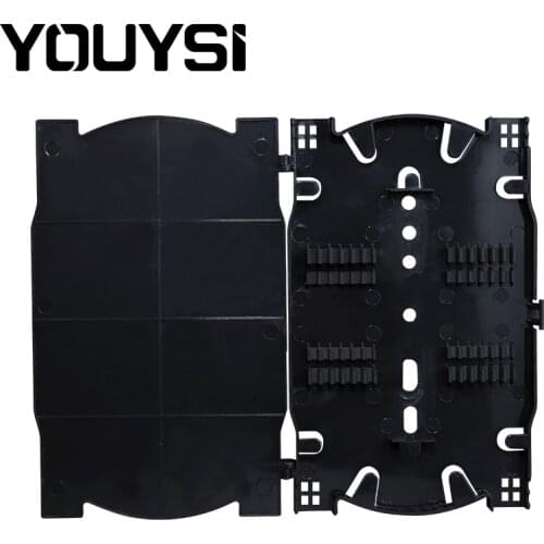 YOUYSI 10PCS 12 Cores Balck Optical Fiber Splice Tray FTTH Fusion Tray with Cover used in Fiber Closure Distribution Box