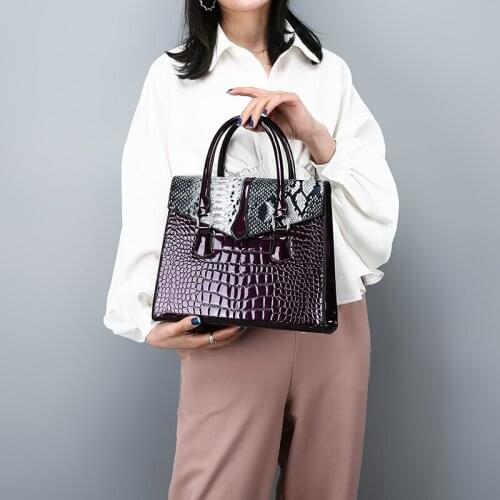 Women Shiny Leather Bag 2019 New High Design Quality Fashion Elegant Tote Handbag Big Capacity Zipper Ladies Bag Crossbody Bag