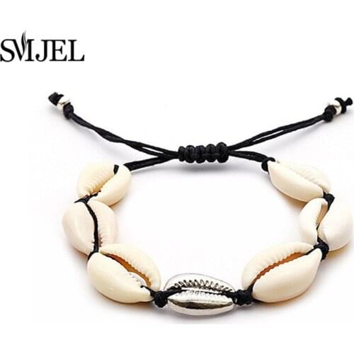 SMJEL Fashion Sea shell Anklets Women Bohemian Shell Anklet Foot Jewelry Female Mutilayer Anklets Barefoot Rope Chain pulseria