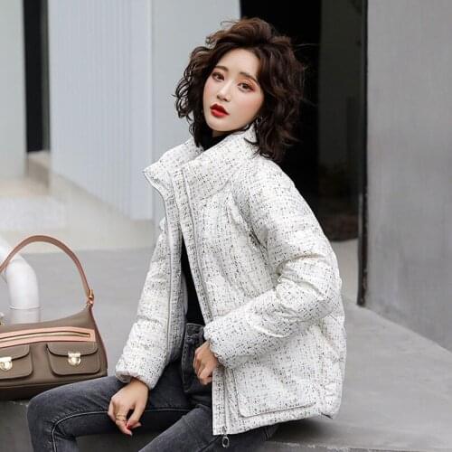 Winter Woman Short Jacket 2021 New Coat Female Stand Collar Parkas Ladies Plus Size M-XL Down Jacket Casual Thick Outwear Q152
