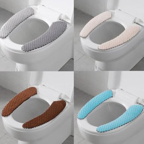 Nordic Winter Thick Toilet Seat Covers Soft Washable WC Toilet Lid Cover universal Closestool Mat Seat Case Bathroom Accessories