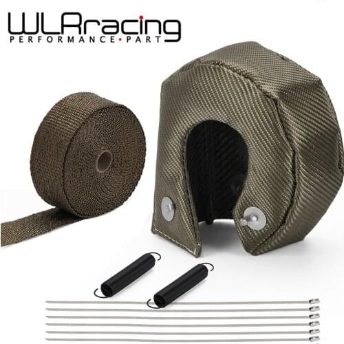 100% Full Titanium T3 Turbo Charger Heat Shield Cover Blanket + 5/10/15 Meter Exhaust Wrap Fit For : T2 T25 T28 GT28 GT30 GT35
