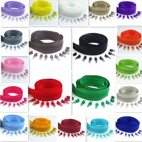 20 Meters Long Zipper 20 Auto Locking Sliders 5# Nylon Zipper Used For Clothing Handbags