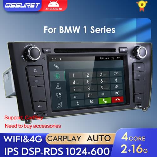 1 Din Android 10 Car AutoRadio DVD Player GPS For BMW E87 BMW 1 Series E88 E82 E81 I20 2004-2011 Navigation Audio 4G BT DTV TPMS