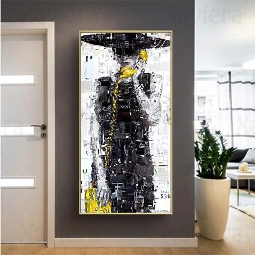 Nordic Style Abstract Graffiti Poster Fashion Girl Art Canvas Painting On The Wall Modern Home Decoration Girl Bedroom Frameless